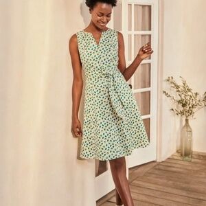 Boden Mischa Belted Dress Ivory Citrus Fruit Lemon Lime Fruit Size 20/22 R
